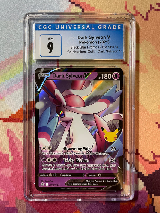 2021 Pokémon Black Star Promos Dark Sylveon V SWSH134 CGC 9 Mint