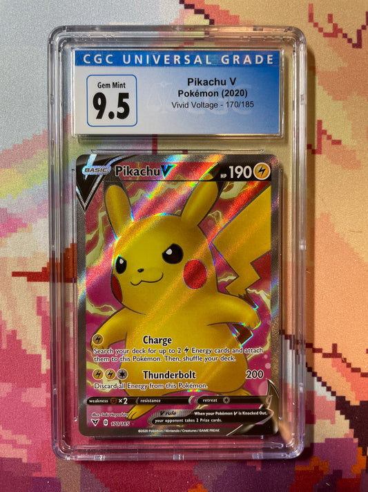 2020 Pokémon Vivid Voltage Pikachu V 170/185 CGC 9.5 Gem Mint