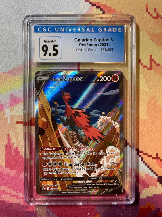 2021 Pokémon Chilling Reign Galarian Zapdos V 174/198 CGC 9.5 Gem Mint