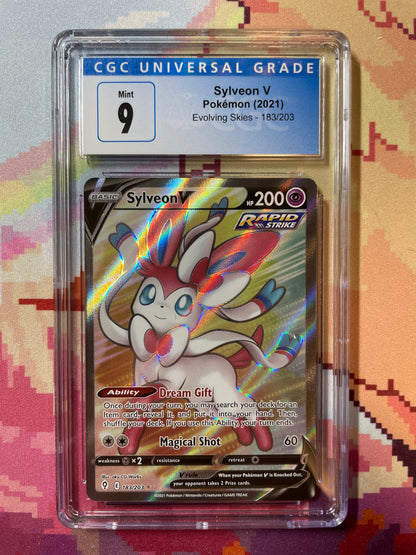 2021 Pokémon Evolving Skies Sylveon V 183/203 CGC 9 Mint