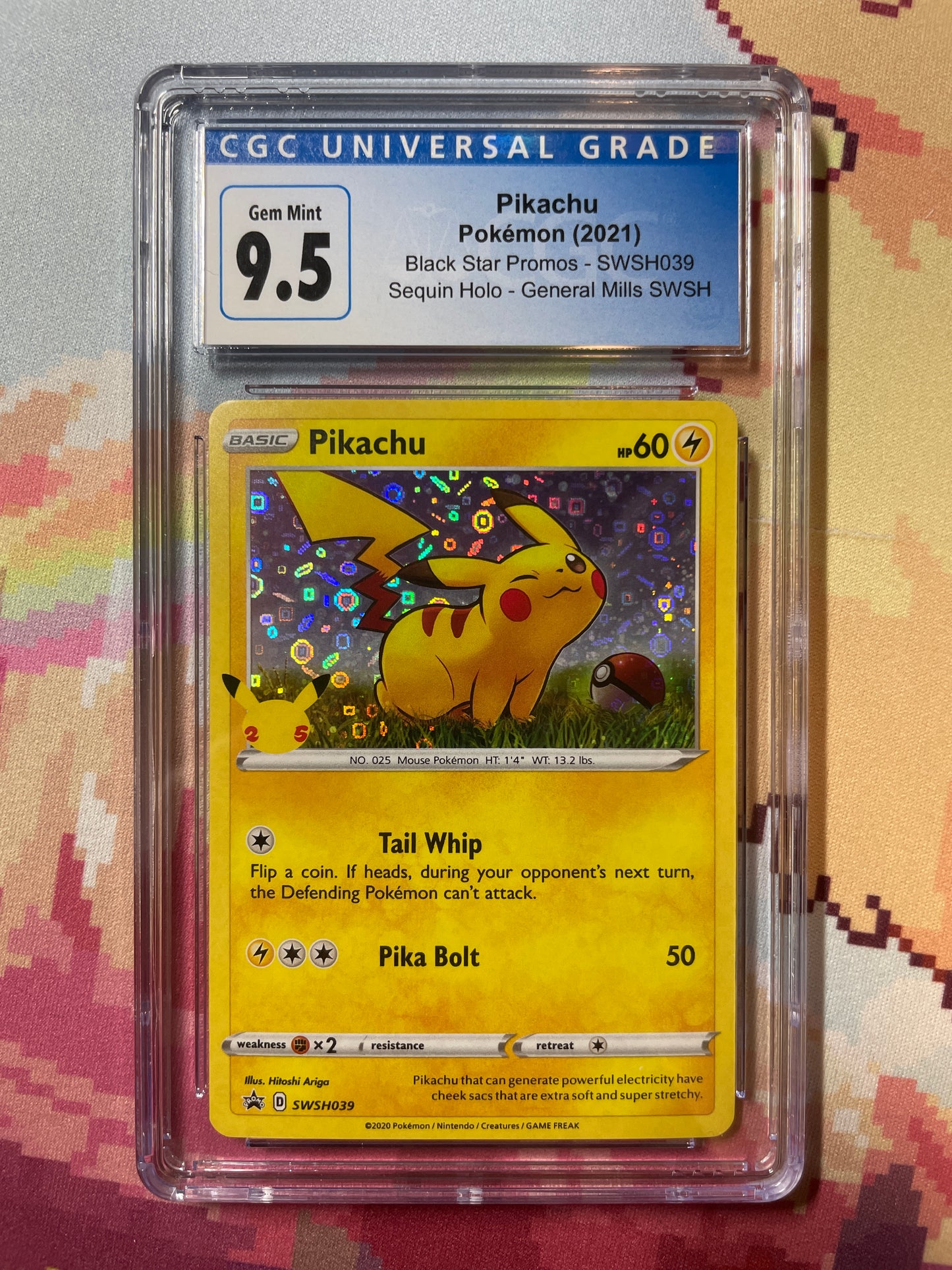 2021 Pokémon Black Star Promos Pikachu SWSH039 CGC 9.5 Gem Mint
