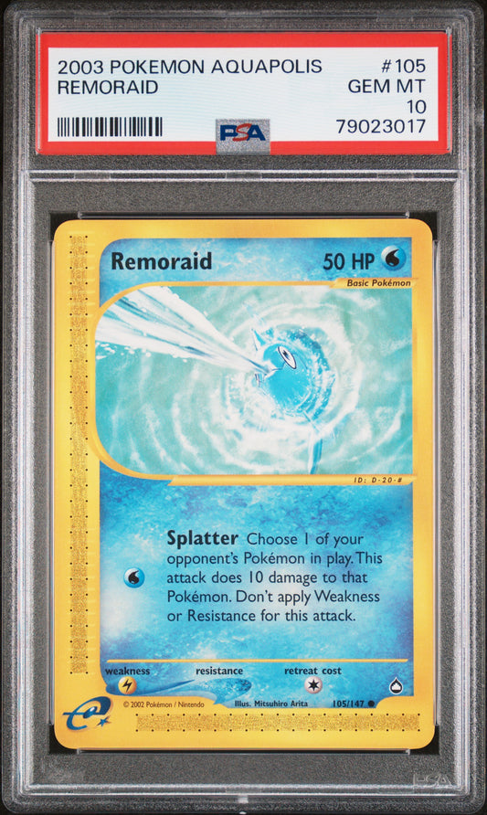 2003 Pokemon Aquapolis Remoraid 105/147 PSA 10 Gem Mint