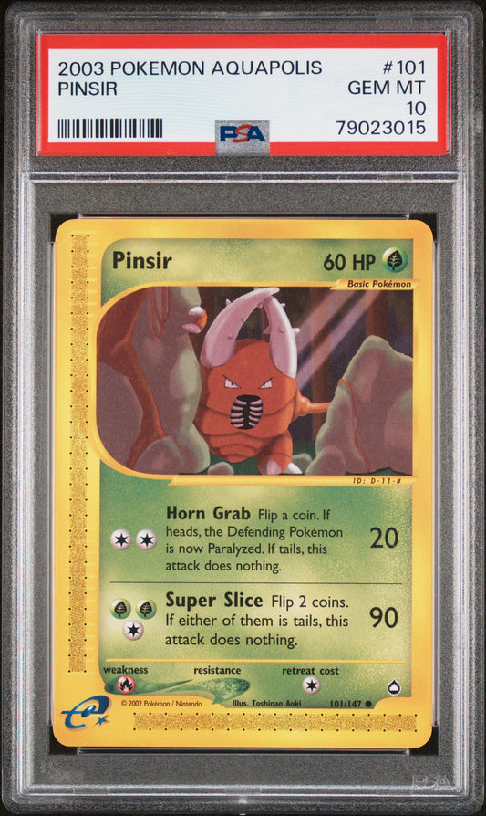 2003 Pokemon Aquapolis Pinsir 101/147 PSA 10 Gem Mint