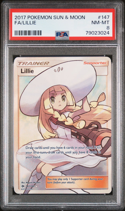 2017 Pokemon Sun & Moon Lillie 147/149 PSA 8 NM/Mint